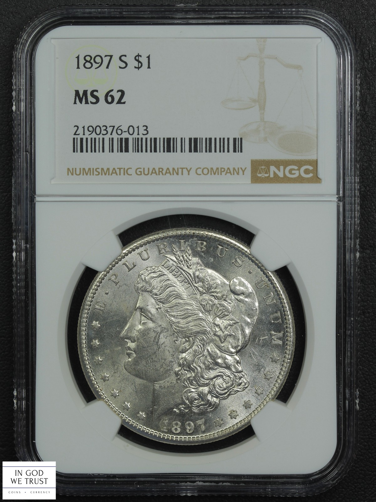 1897 S Morgan Silver Dollar $1 NGC MS 62 1897 S Morgan Silver Dollar $1 NGC MS 62