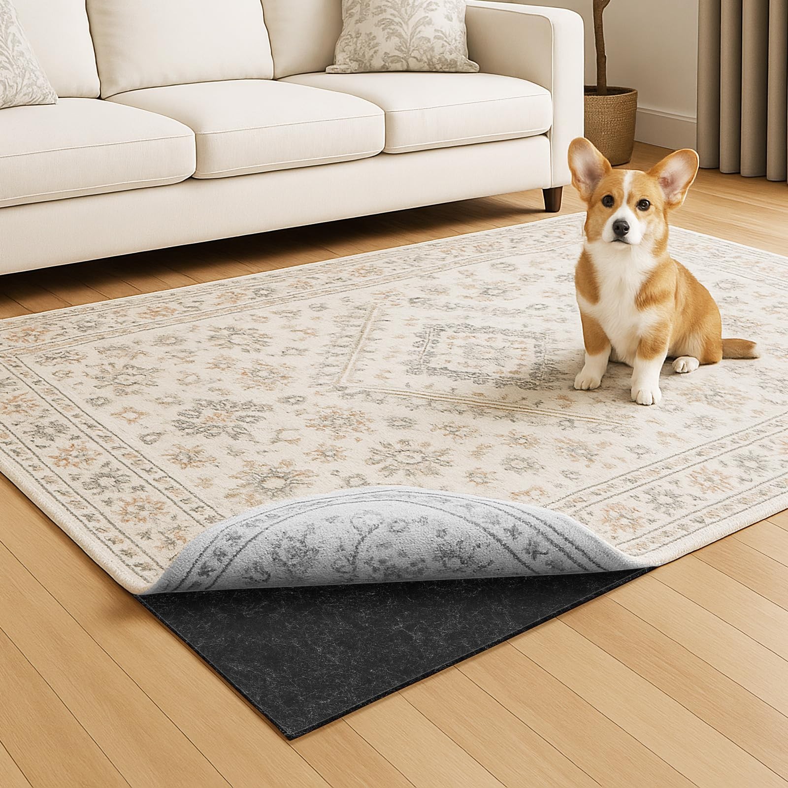 Warmstar 5x7 FT Non Slip Waterproof Felt Rug Pad 1/8 Warmstar 5x7 FT Non Slip Waterproof Felt Rug Pad 1/8