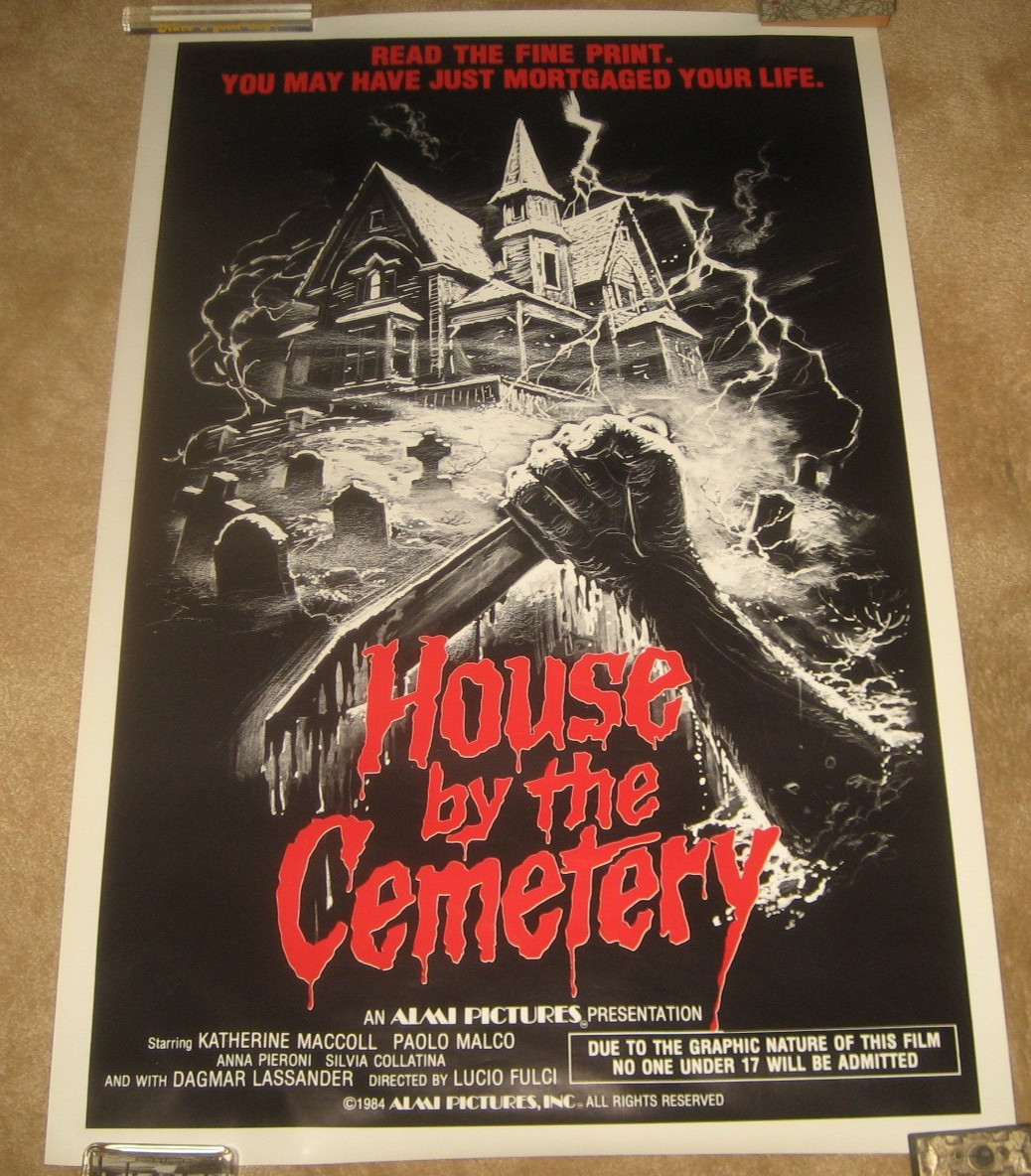 HOUSE BY THE CEMETERY '84  Lucio  Fulci  GORE   classic   ROLLED / NEAR MINT +