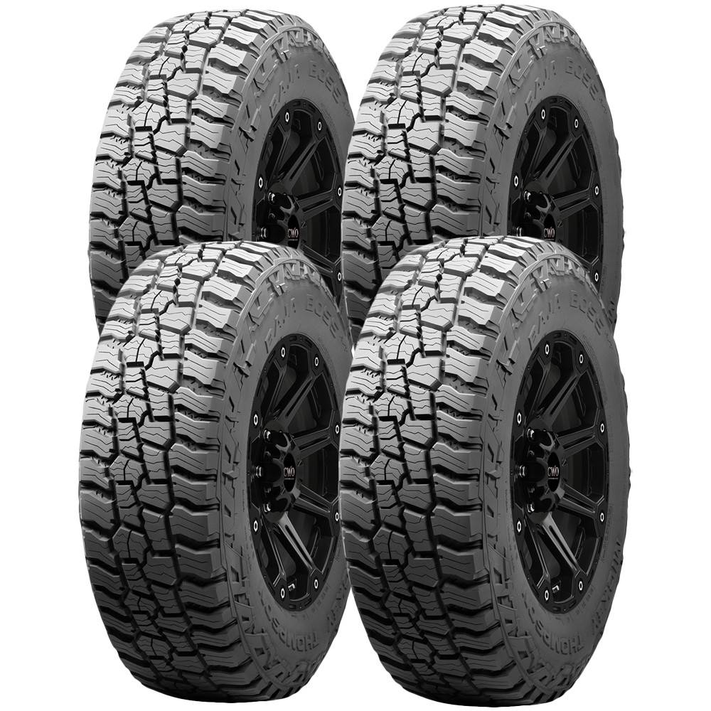 (QTY 4) 285/70R17 Mickey Thompson Baja Boss A/T 116T SL Black Wall Tires