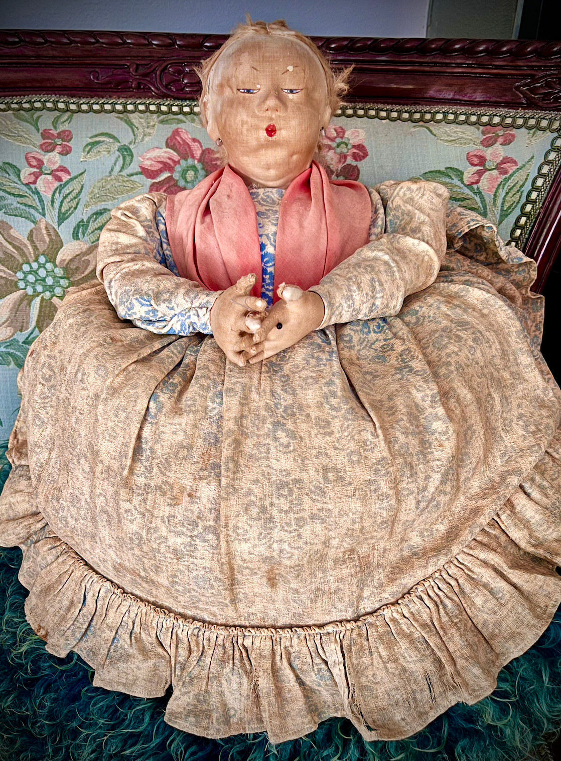 Vintage Russian Tea Cozy Doll Stockinette Molded Cloth Face Tea Soaker Kimport
