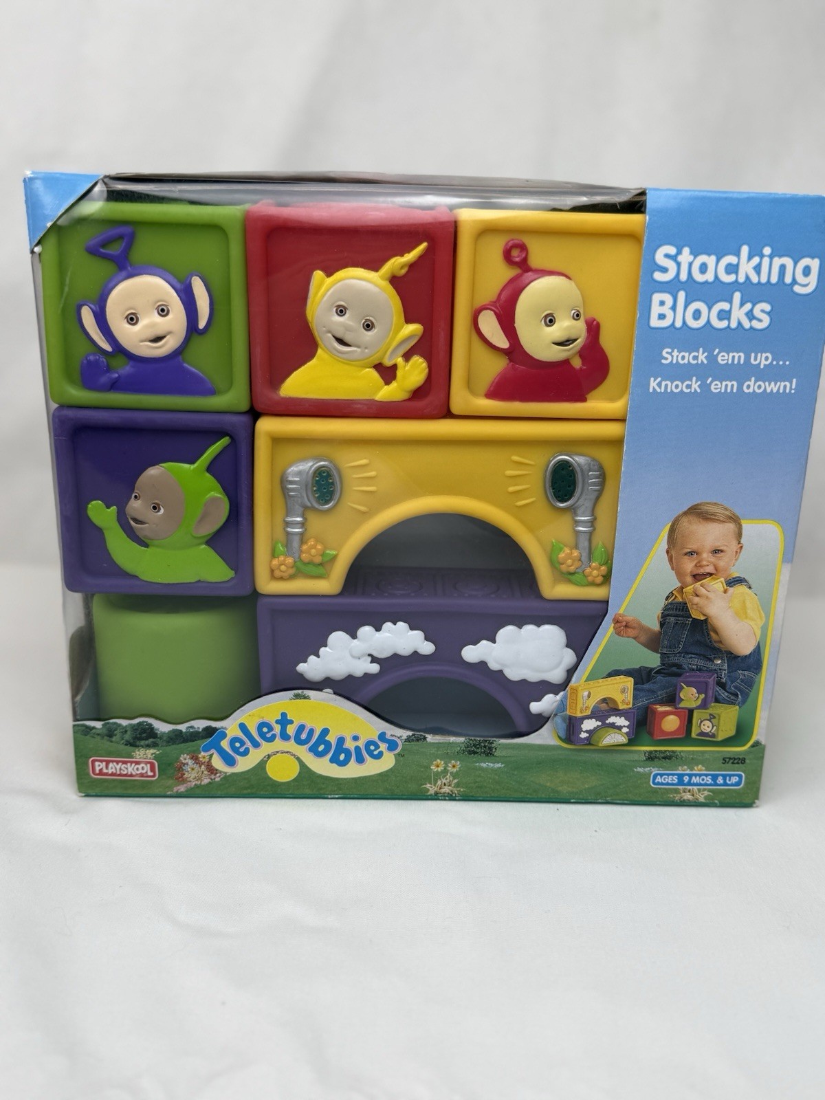 Vintage Teletubbies 1998 Playskool 7 Stacking Blocks NIB Vintage Teletubbies 1998 Playskool 7 Stacking Blocks NIB