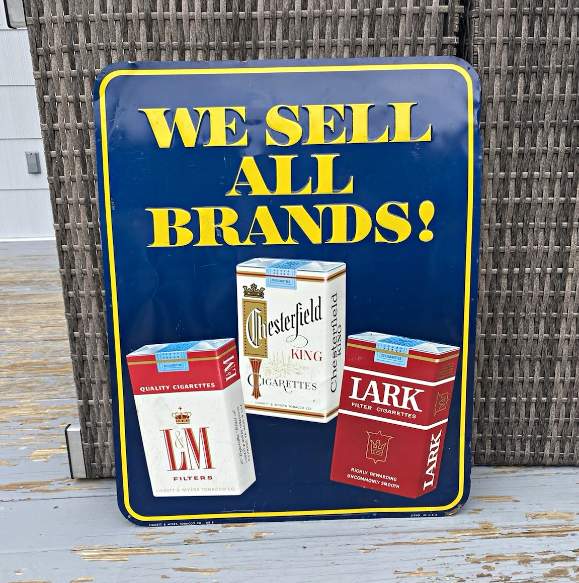 Vintage Metal Advertising Sign Chesterfield, L&M, Lark Vintage Metal Advertising Sign Chesterfield, L&M, Lark
