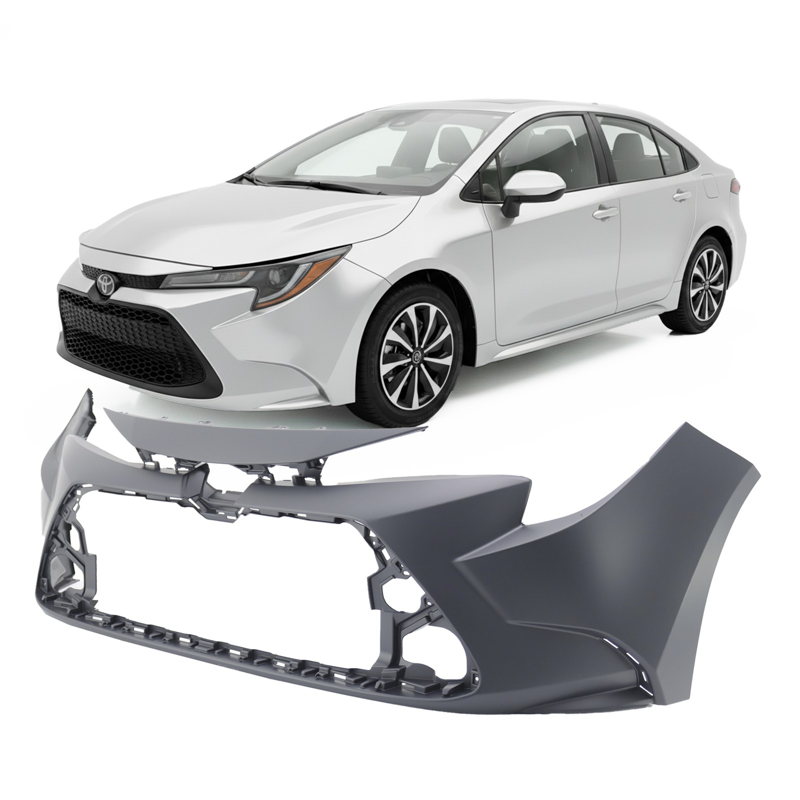 2020-2022 Toyota Corolla Hybrid L LE XLE Front Bumper Cover TO1000459 52119F2921