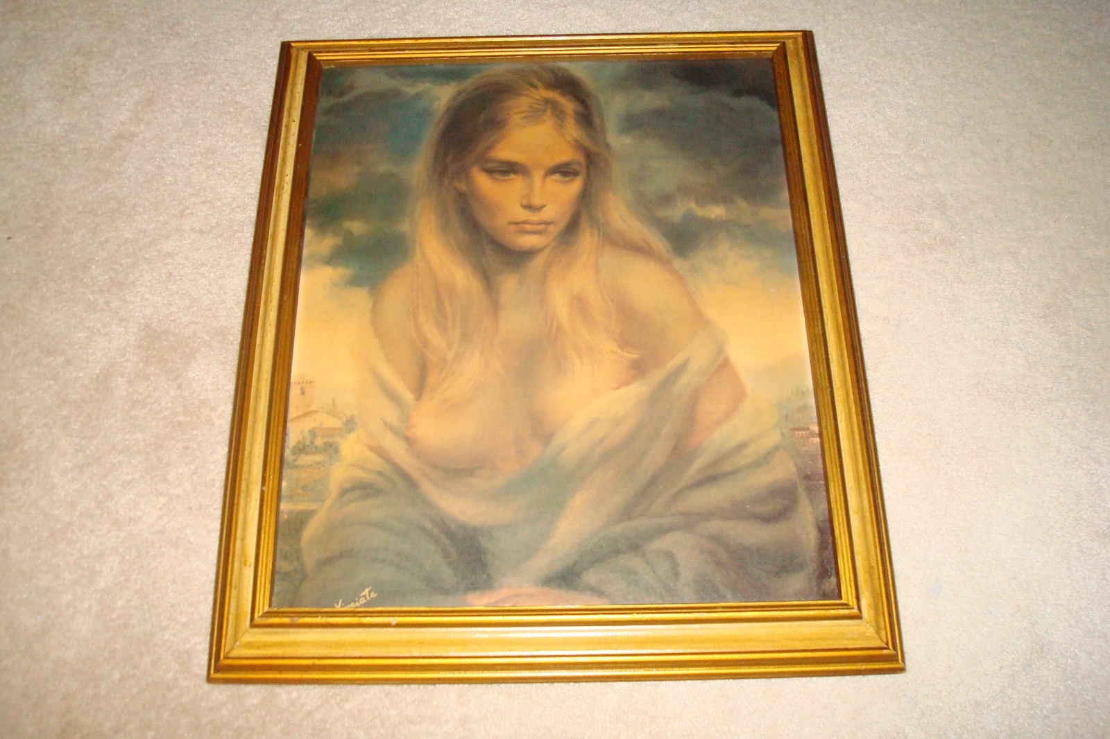 Vintage Girl of Valdarno Print on Board Vinciata Joseph Wallace King Framed Vintage Girl of Valdarno Print on Board Vinciata Joseph Wallace King Framed