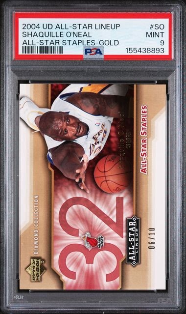 2004-05 Upper Deck All-Star Lineup 6/10 Gold Staples Shaquille O\'Neal #ST-SO. 2004-05 Upper Deck All-Star Lineup 6/10 Gold Staples Shaquille O\'Neal #ST-SO.