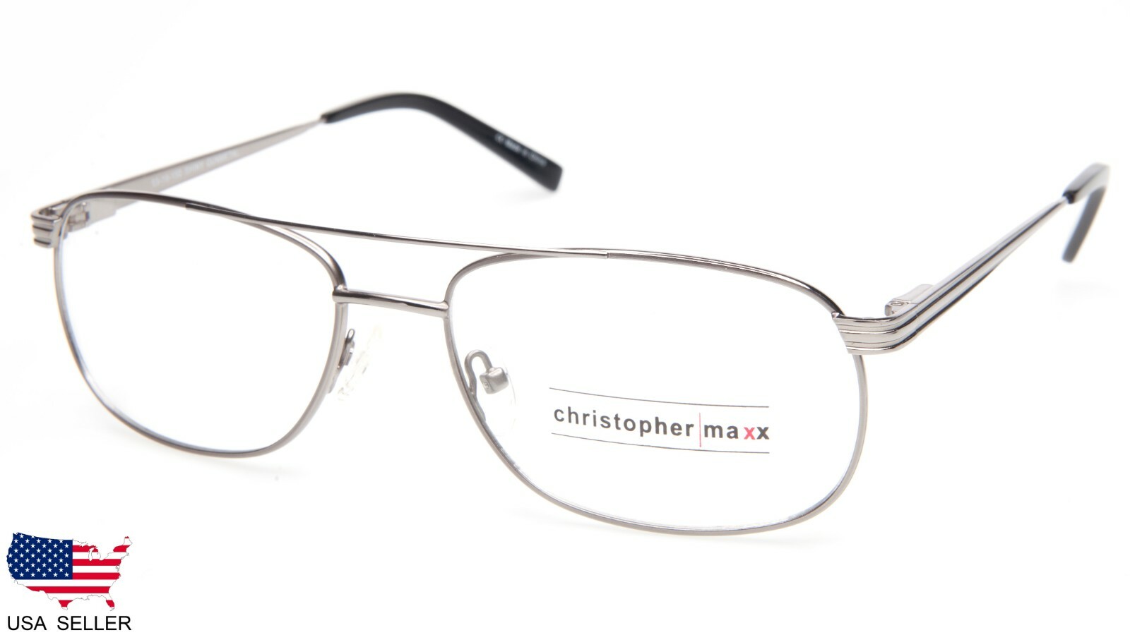 NEW Christopher Maxx 262M GUNMETAL EYEGLASSES GLASSES FRAME 59-18-150 B39mm