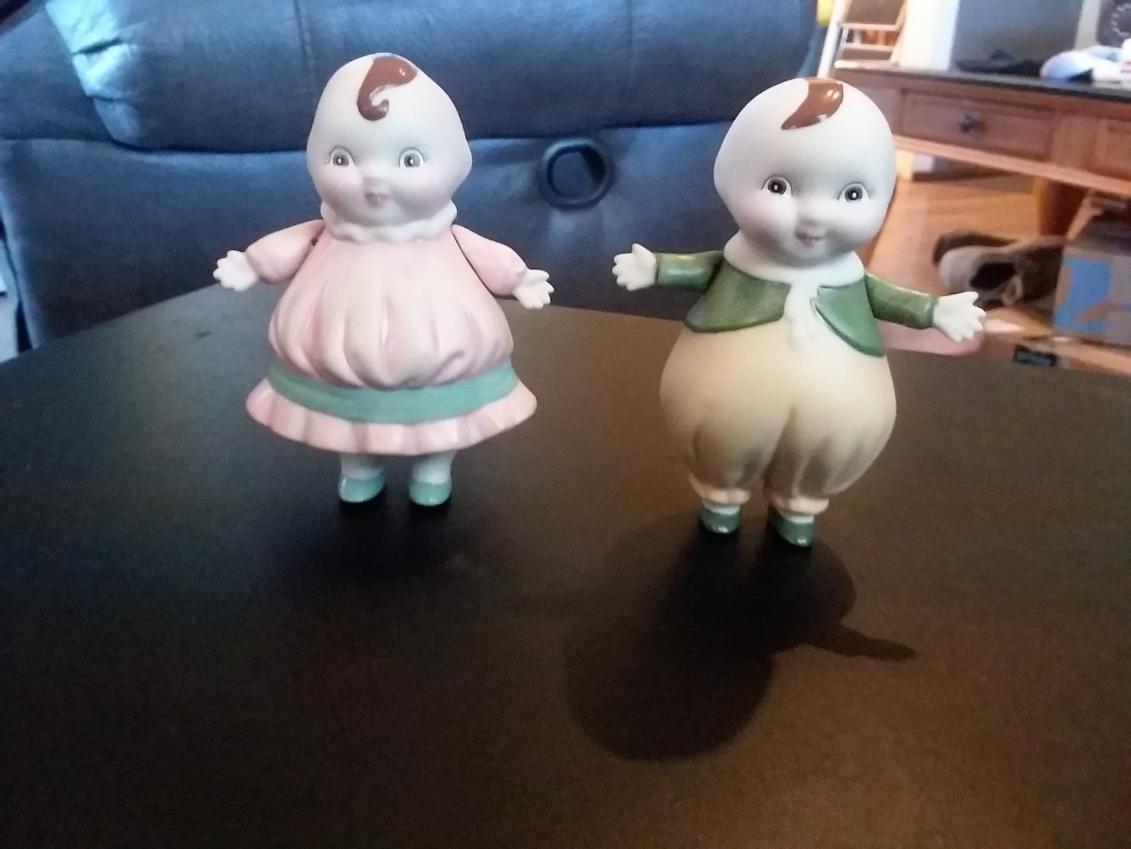 VINTAGE BISQUE PORCELAIN 4 INCH Set of Happy Fats Dolls JOINTED ARM FIXED LEGS VINTAGE BISQUE PORCELAIN 4 INCH Set of Happy Fats Dolls JOINTED ARM FIXED LEGS