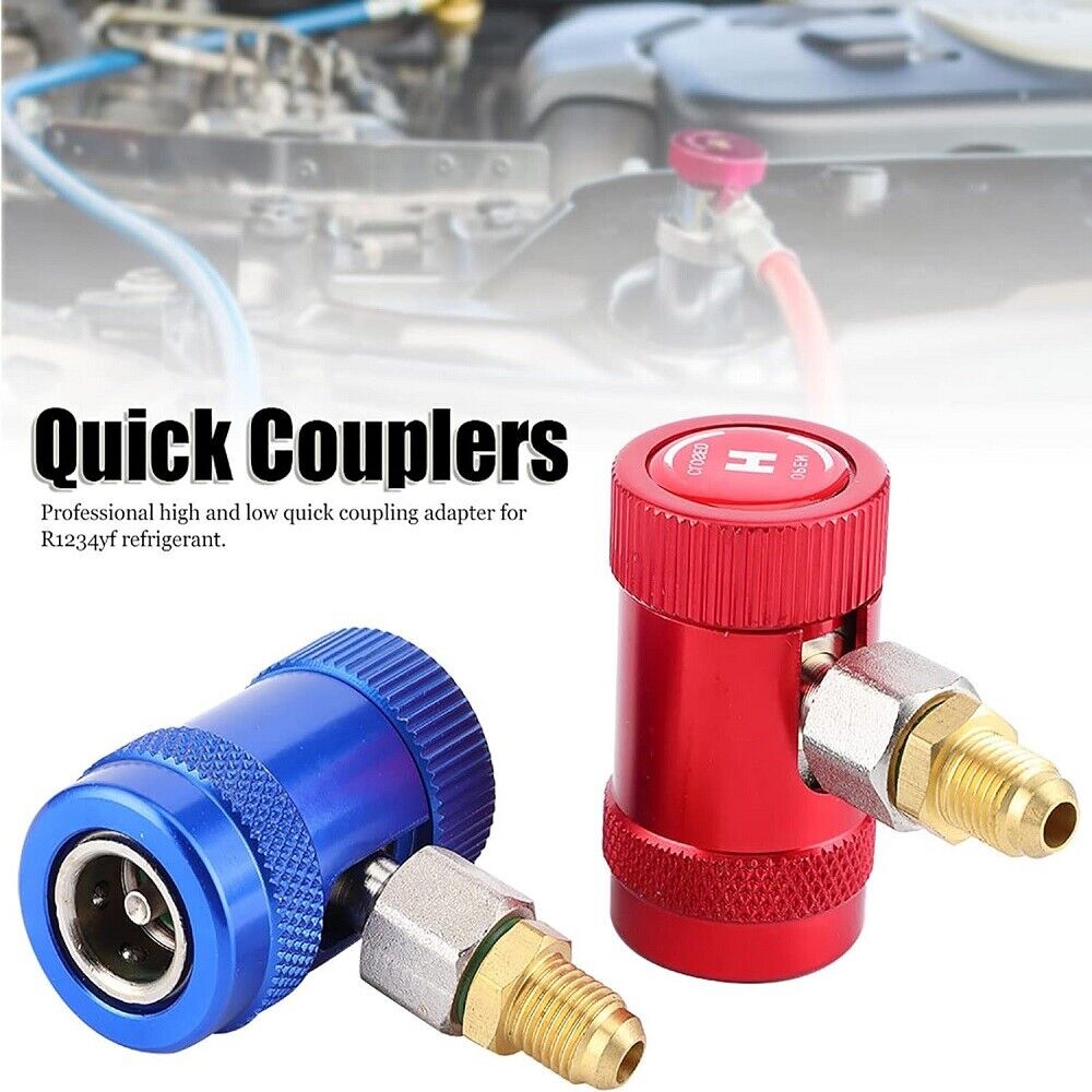 2x R134A Low High Quick Connector Adapter Coupler Auto A/C Manifold Gauge HVAC