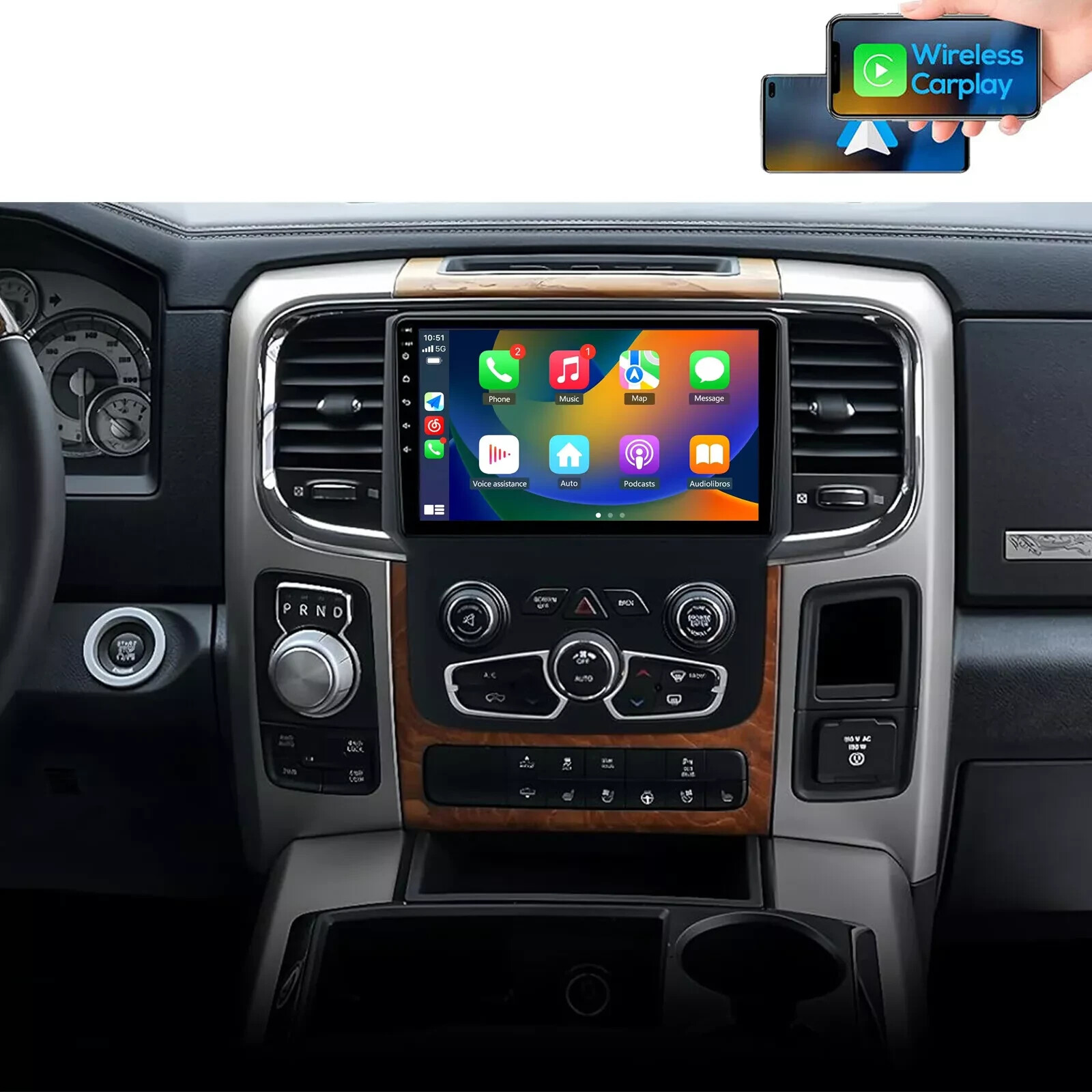 For 2014-2018 Dodge Ram 1500 2500 3500 Android Car Stereo Radio Carplay Auto AC