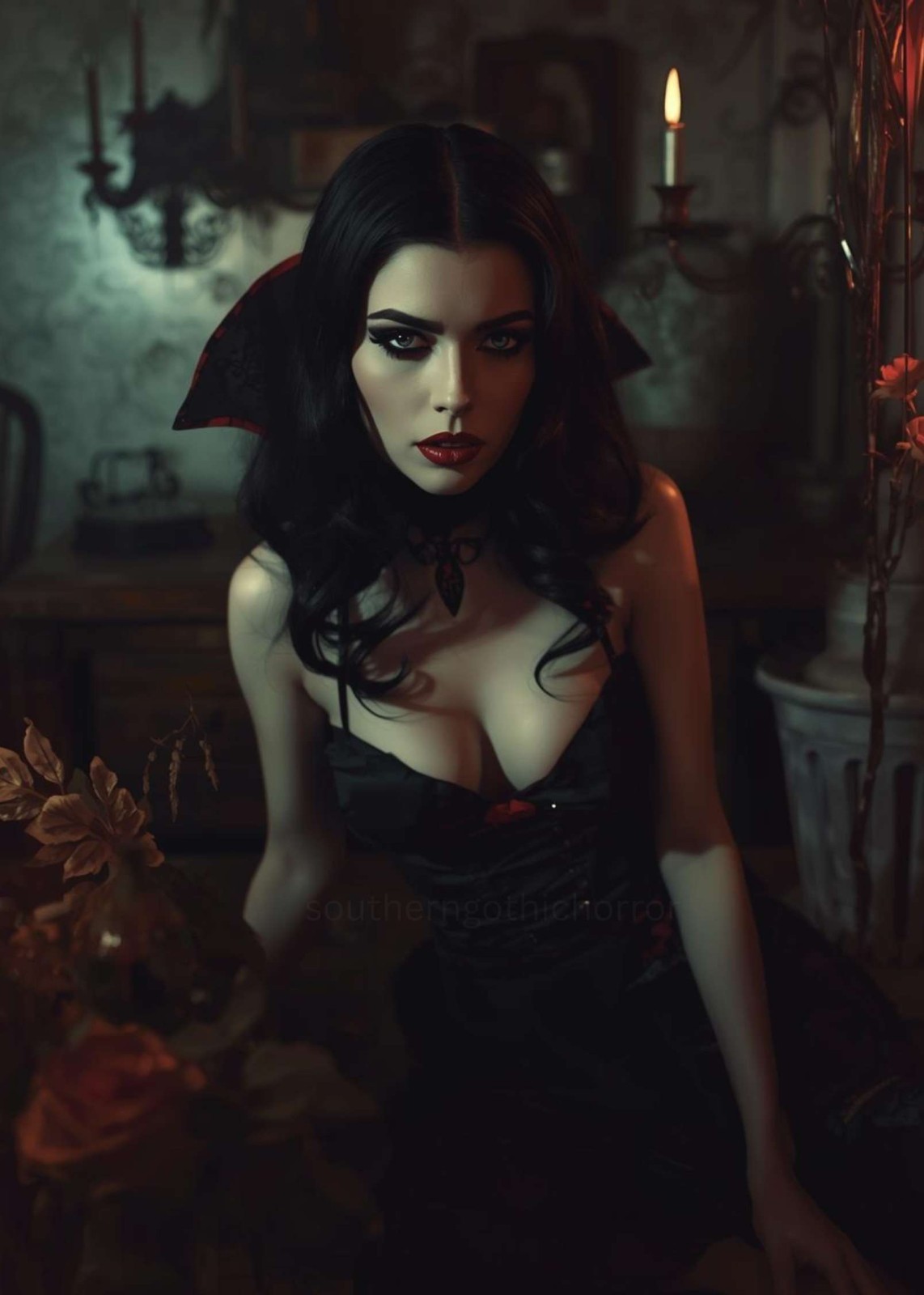Gothic Lady Vampire Portrait 4x6 Photo