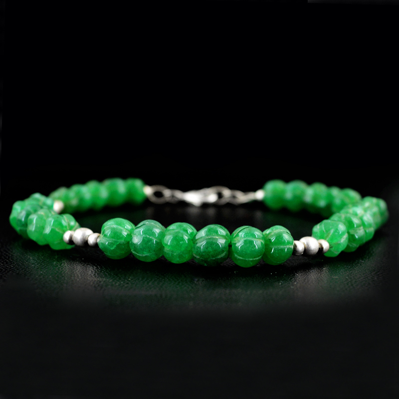 GENUINE 106.60 CTS EARTH MINED GREEN EMERALD ROUND CARVED BEADS BRACELET (RS) GENUINE 106.60 CTS EARTH MINED GREEN EMERALD ROUND CARVED BEADS BRACELET (RS)