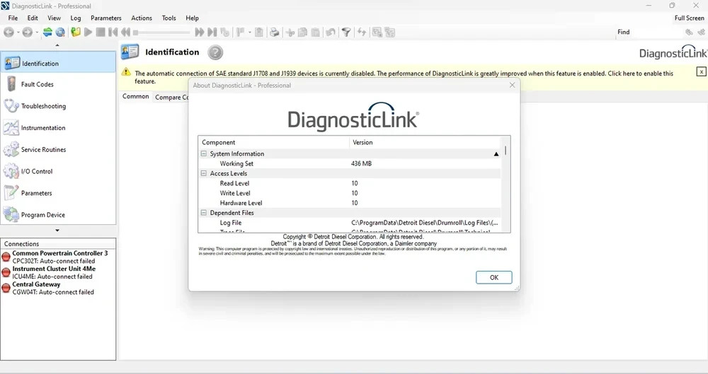 DETROIT DIESEL DIAGNOSTIC LINK 8.19 SP1 FULL - DiagnosticLink Software