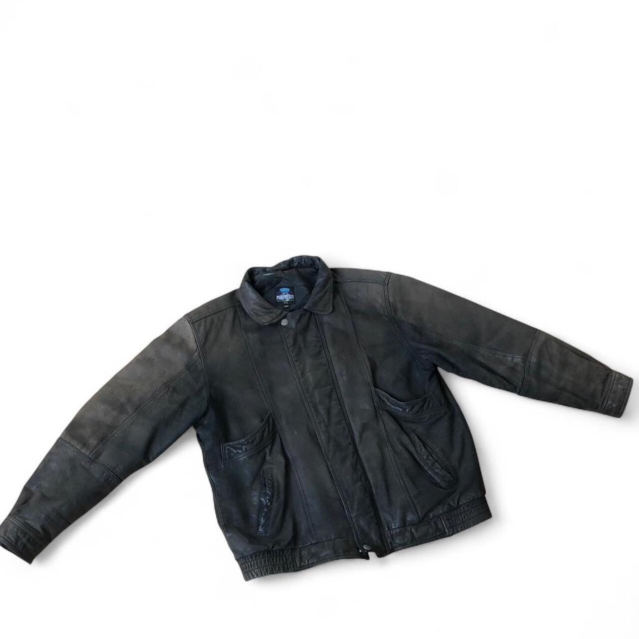 Vintage 80s/90s PURE STUFF Men’s XLL Bomber Leather Grunge Jacket Vintage 80s/90s PURE STUFF Men’s XLL Bomber Leather Grunge Jacket