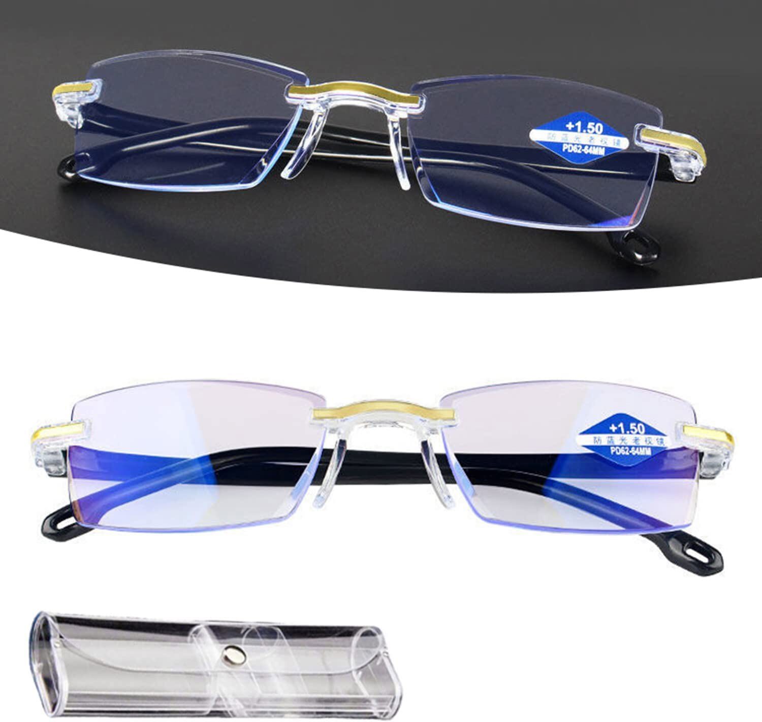2Pcs Color Glint Sapphire High Hardness Anti-blue Reading Glasses 2Pcs Color Glint Sapphire High Hardness Anti-blue Reading Glasses