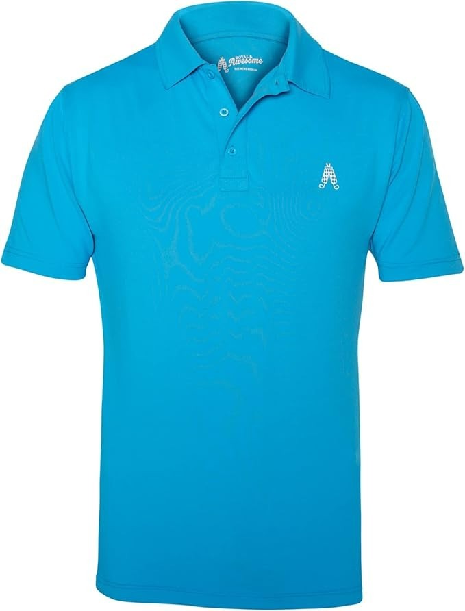 Men`s Royal and Awesome Blue Golf Polo Performance Golf Top Size S - XXXL Men`s Royal and Awesome Blue Golf Polo Performance Golf Top Size S - XXXL