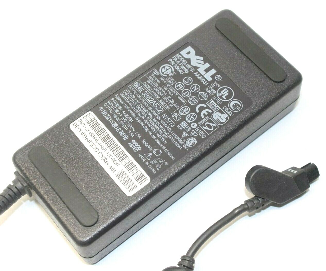 Genuine Dell AA20031 ITE Power Supply AC Adapter Charger Output DC 20V 3.5A Genuine Dell AA20031 ITE Power Supply AC Adapter Charger Output DC 20V 3.5A