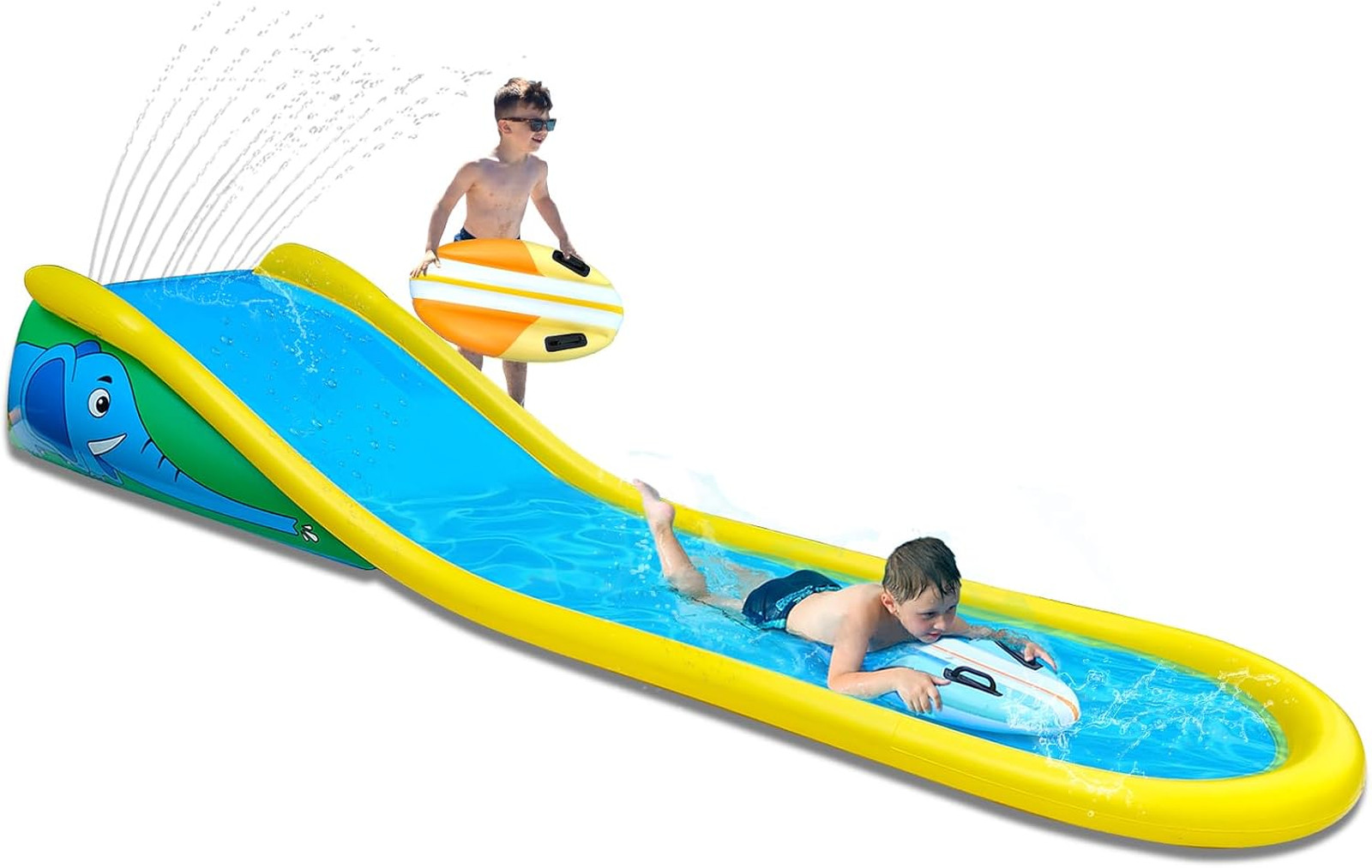 Inflatable Water Slide with Sprinkler for Kids,18FT waterslide with 2 Inflatable