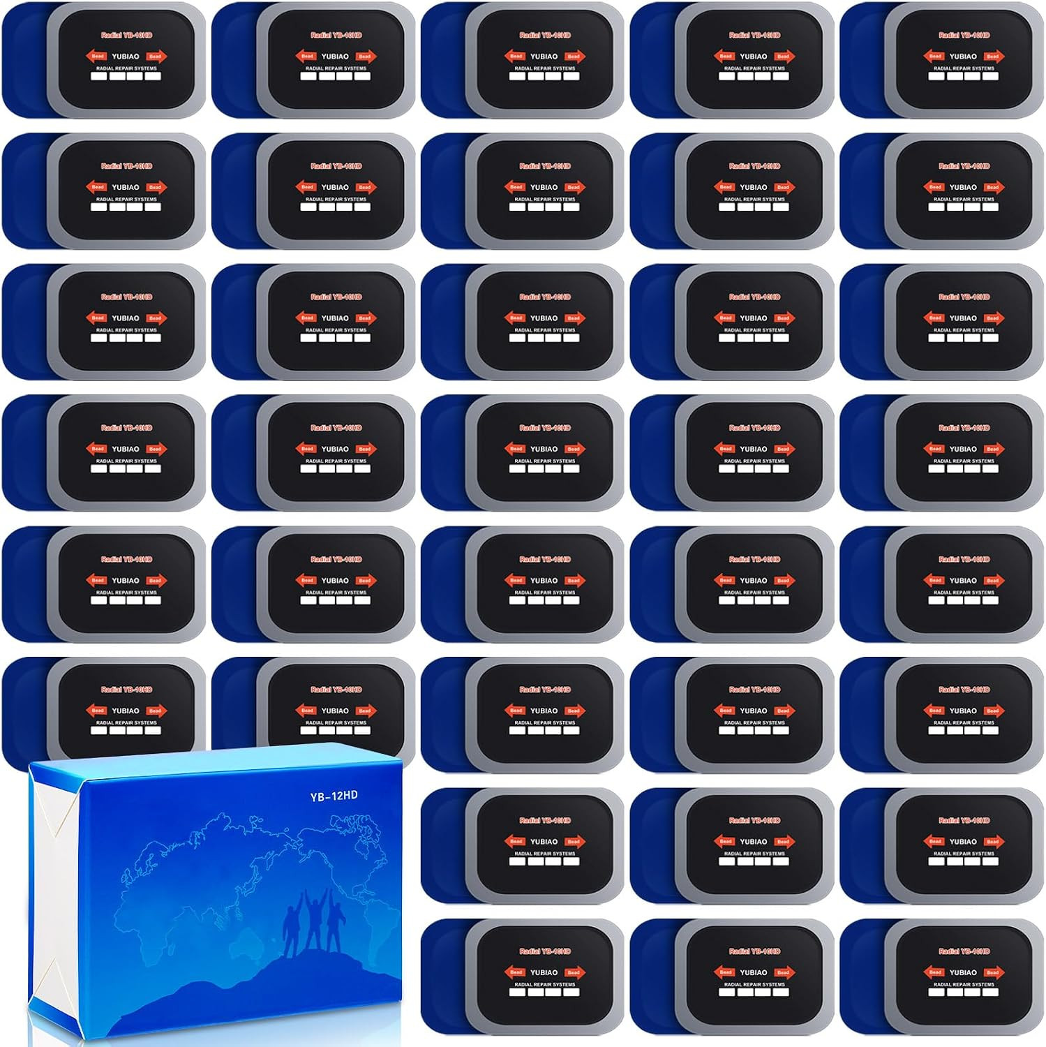 120 Pcs Tire Patch Kit Heavy Duty Rubber, 2.56 X 3.15 Inch