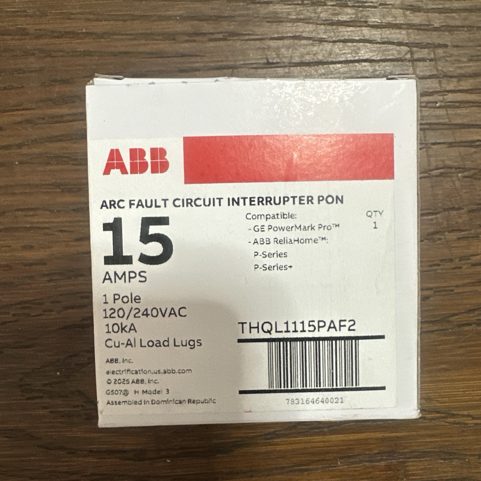 New GE THQL1115PAF2 Plug On Neutral 15 Amp Breaker New GE THQL1115PAF2 Plug On Neutral 15 Amp Breaker