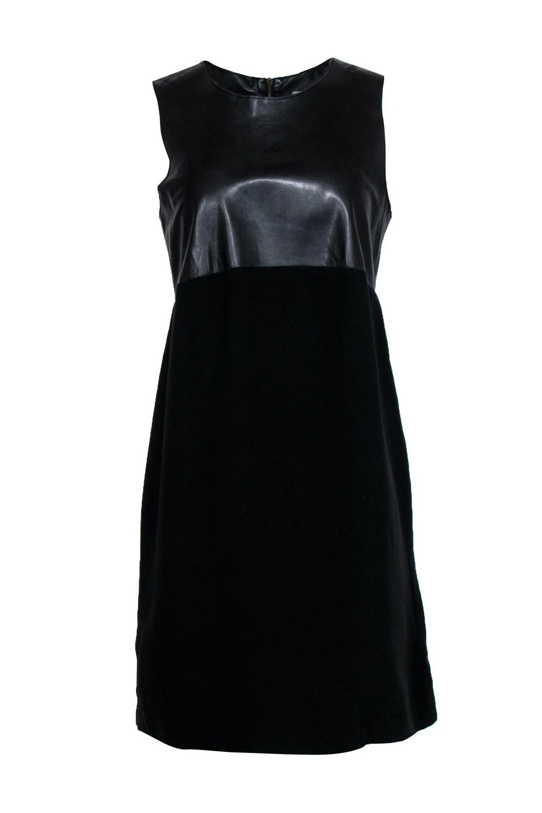Vince - Black Shift Dress w/ Leather Bust Sz 10 Vince - Black Shift Dress w/ Leather Bust Sz 10