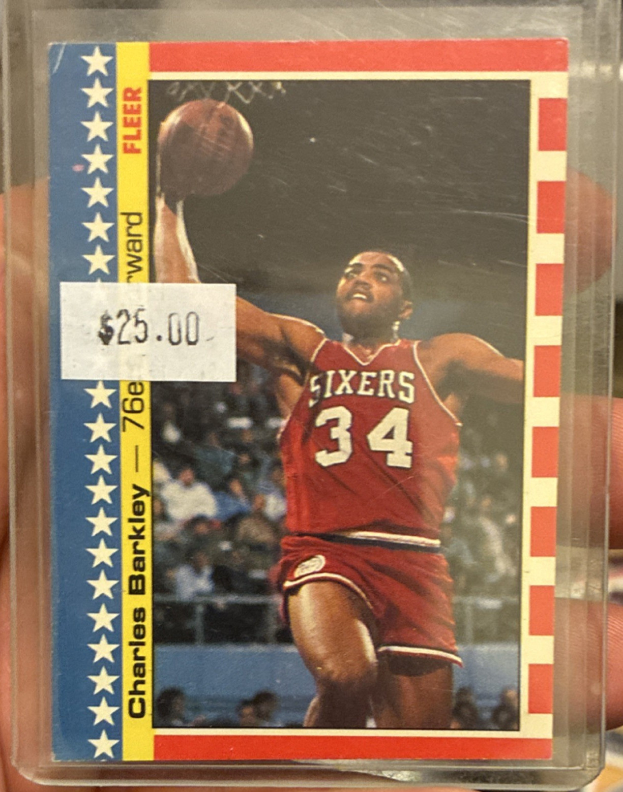 Fleer 1987-88 Charles Barkley Philadelphia 76ers #6/11 Bend and Peel Sticker Fleer 1987-88 Charles Barkley Philadelphia 76ers #6/11 Bend and Peel Sticker