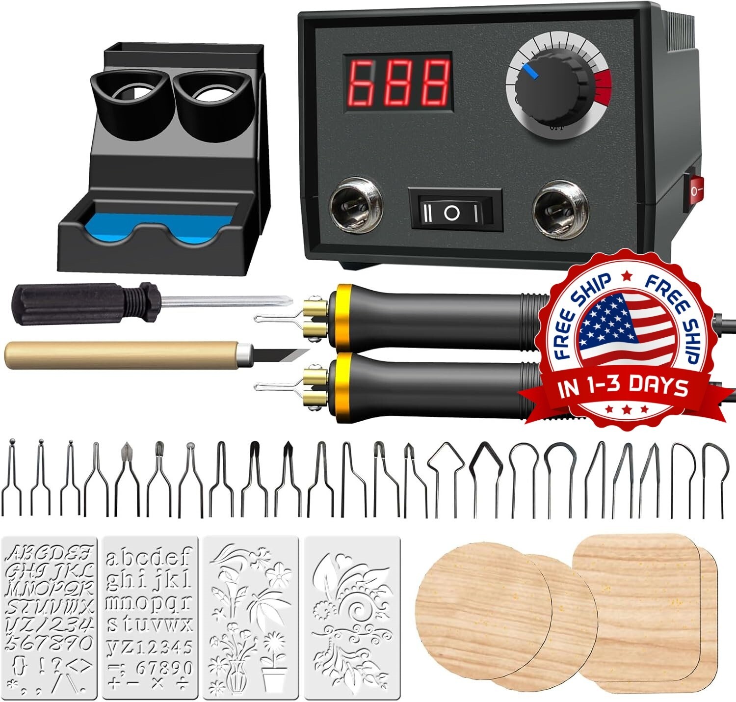 Kit de bolígrafo para quemar madera, temperatura ajustable de 25 a 750 ℃ negro Kit de bolígrafo para quemar madera, temperatura ajustable de 25 a 750 ℃ negro