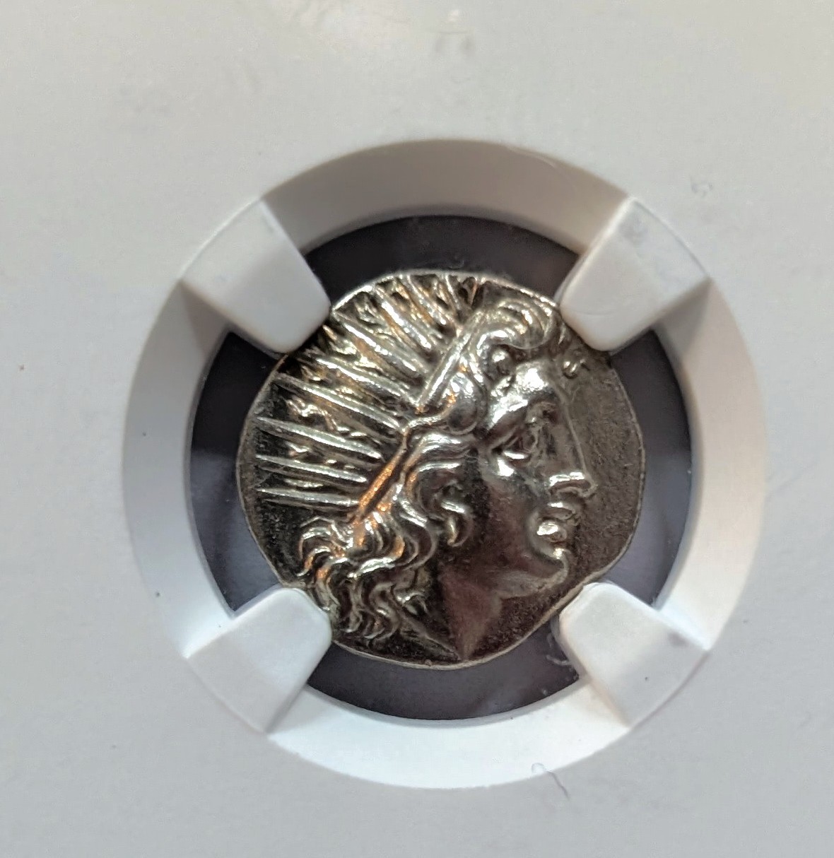 Drachm Rhodian Helios 150-125 AU Almost Uncirculated Ancient Greece Silver Coin