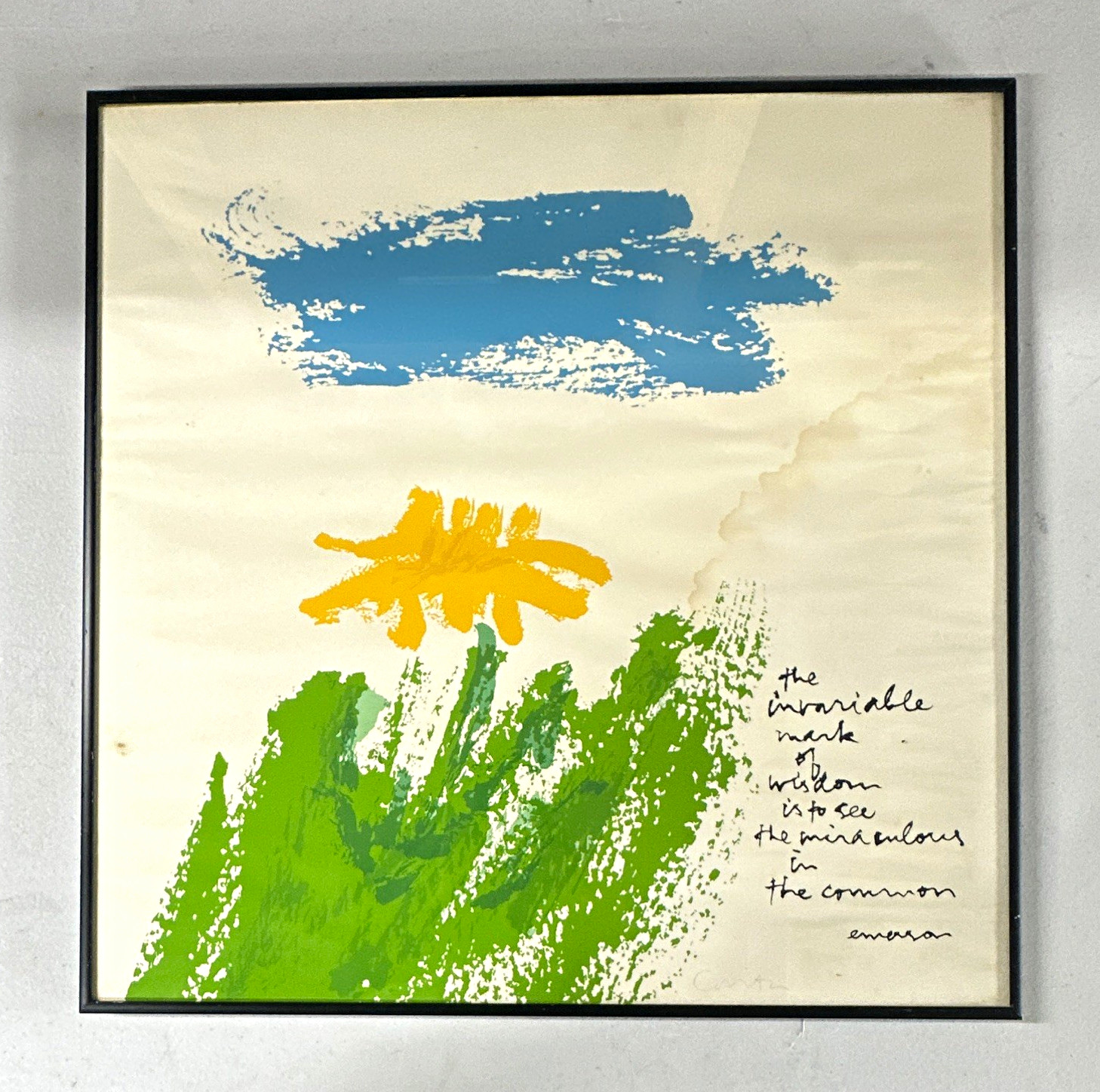 CORITA KENT AP Signed Flower Print “the invariable mark of wisdom” WATER DAMAGE CORITA KENT AP Signed Flower Print “the invariable mark of wisdom” WATER DAMAGE