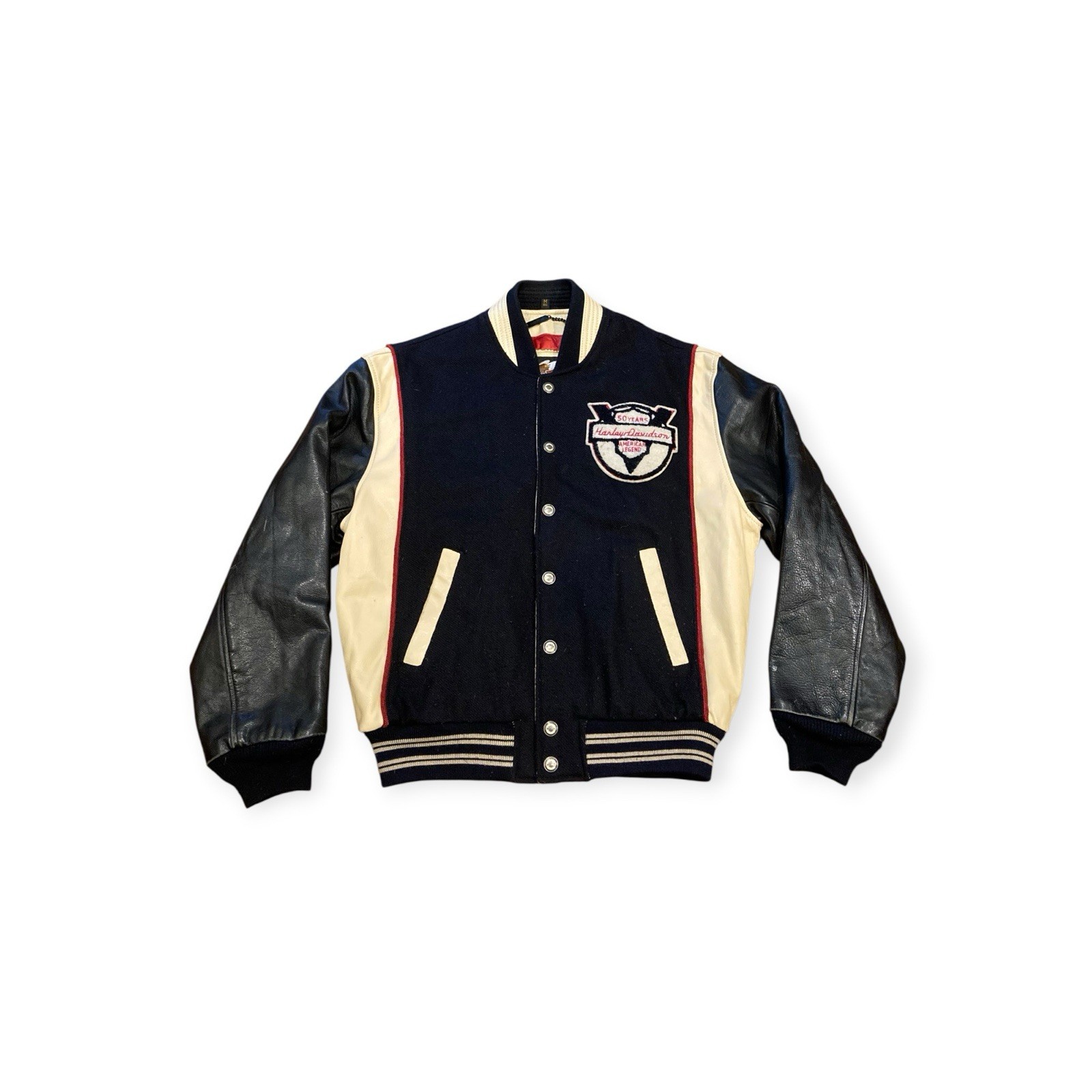 Vintage Harley Davidson American Legend 50 Year Anniversary Letterman Jacket XL