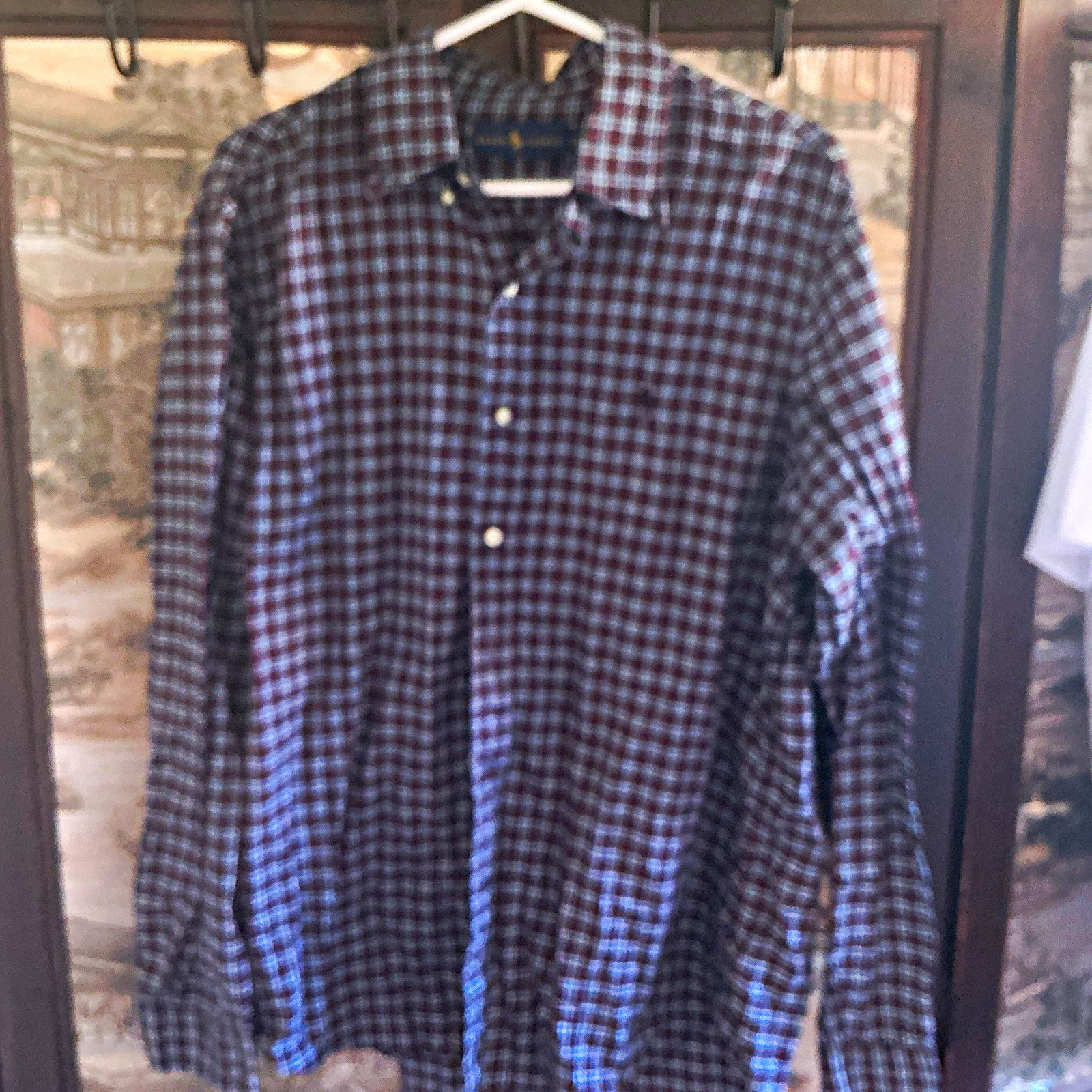 Ralph Lauren Men\'s L Plaid Blue Red White Button-Down Long Sleeve Button-Up Ralph Lauren Men\'s L Plaid Blue Red White Button-Down Long Sleeve Button-Up