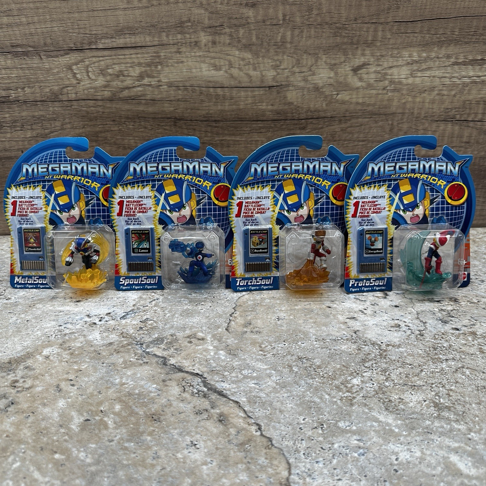 Vintage MegaMan NT Warrior Bundle Figure 2004 Mattel BattleChip CP1 New Rare Vintage MegaMan NT Warrior Bundle Figure 2004 Mattel BattleChip CP1 New Rare