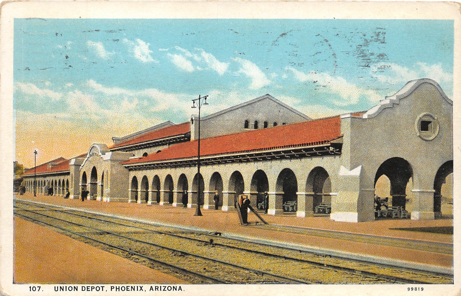 H93/ Phoenix Postcard c1930 Union Railroad Depot 4 H93/ Phoenix Postcard c1930 Union Railroad Depot 4