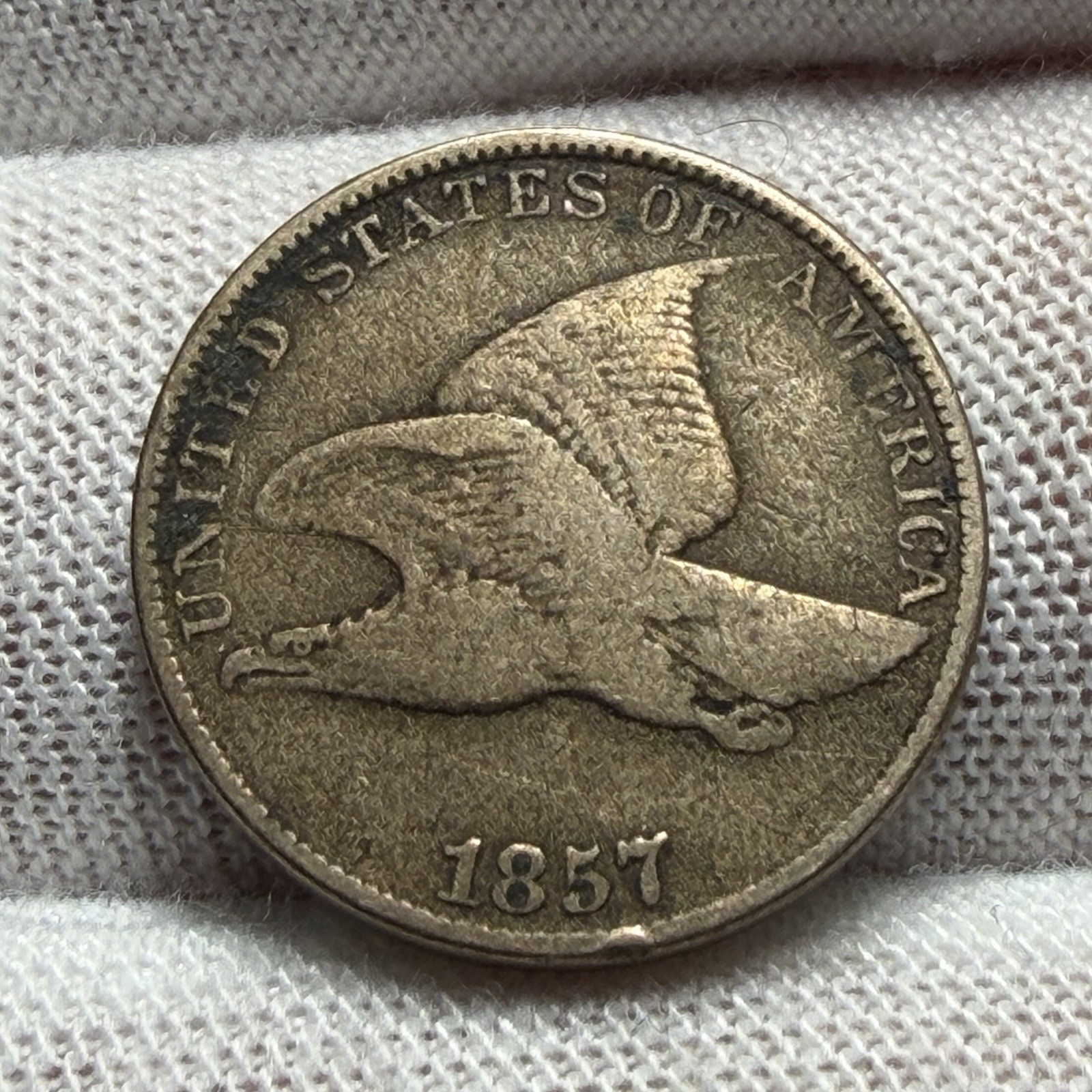 1857 Flying Eagle Cent Penny receive coin pictured see description #6555