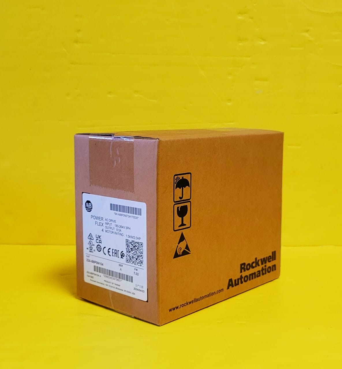 Sealed Allen Bradley 22A-B8P0N104 /A PowerFlex 4 240V 3-Ph 8A AC Drive 1.5KW