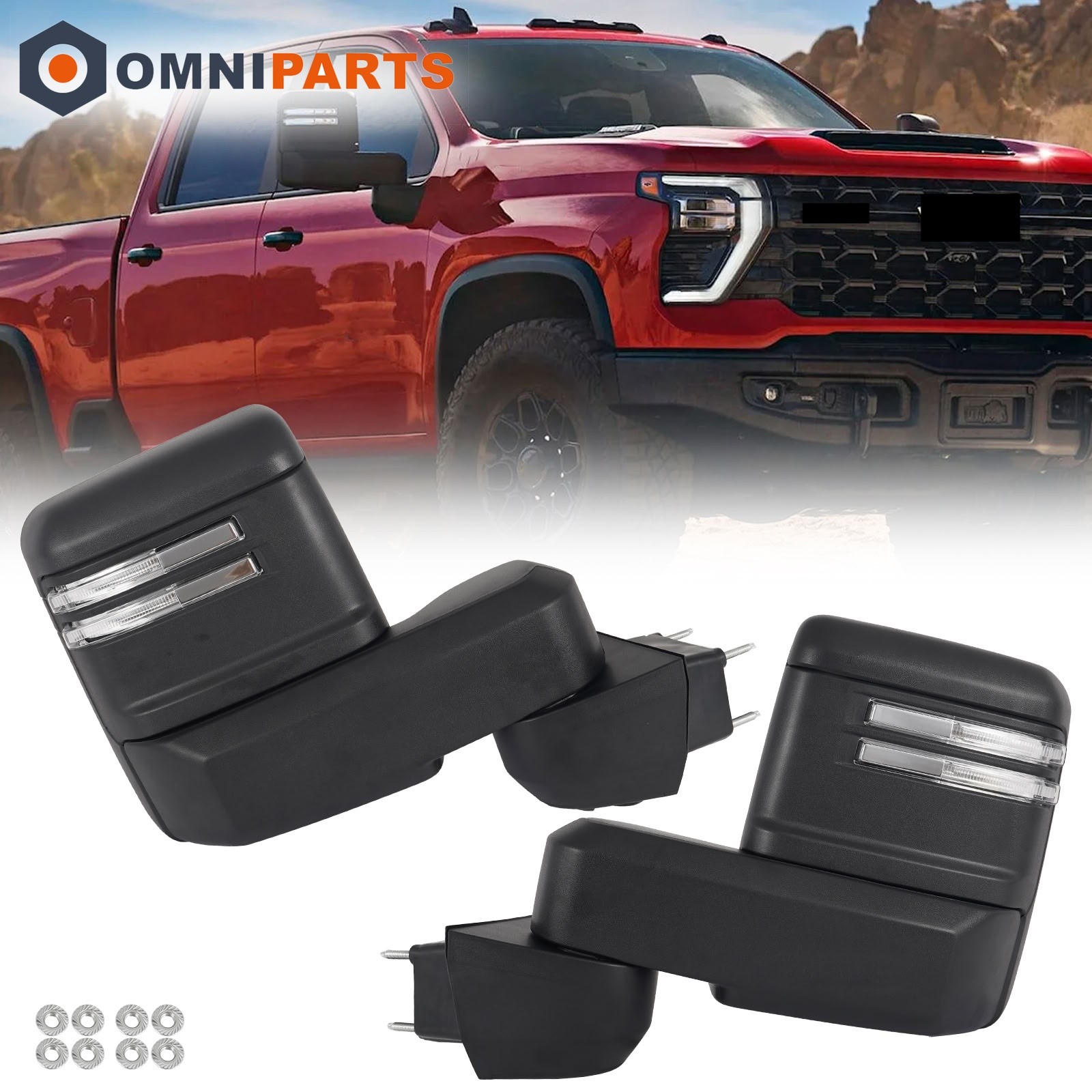 Pair Tow Heated Mirrors For 2019-2025 Chevy Silverado GMC Sierra 2500 3500 HD Pair Tow Heated Mirrors For 2019-2025 Chevy Silverado GMC Sierra 2500 3500 HD