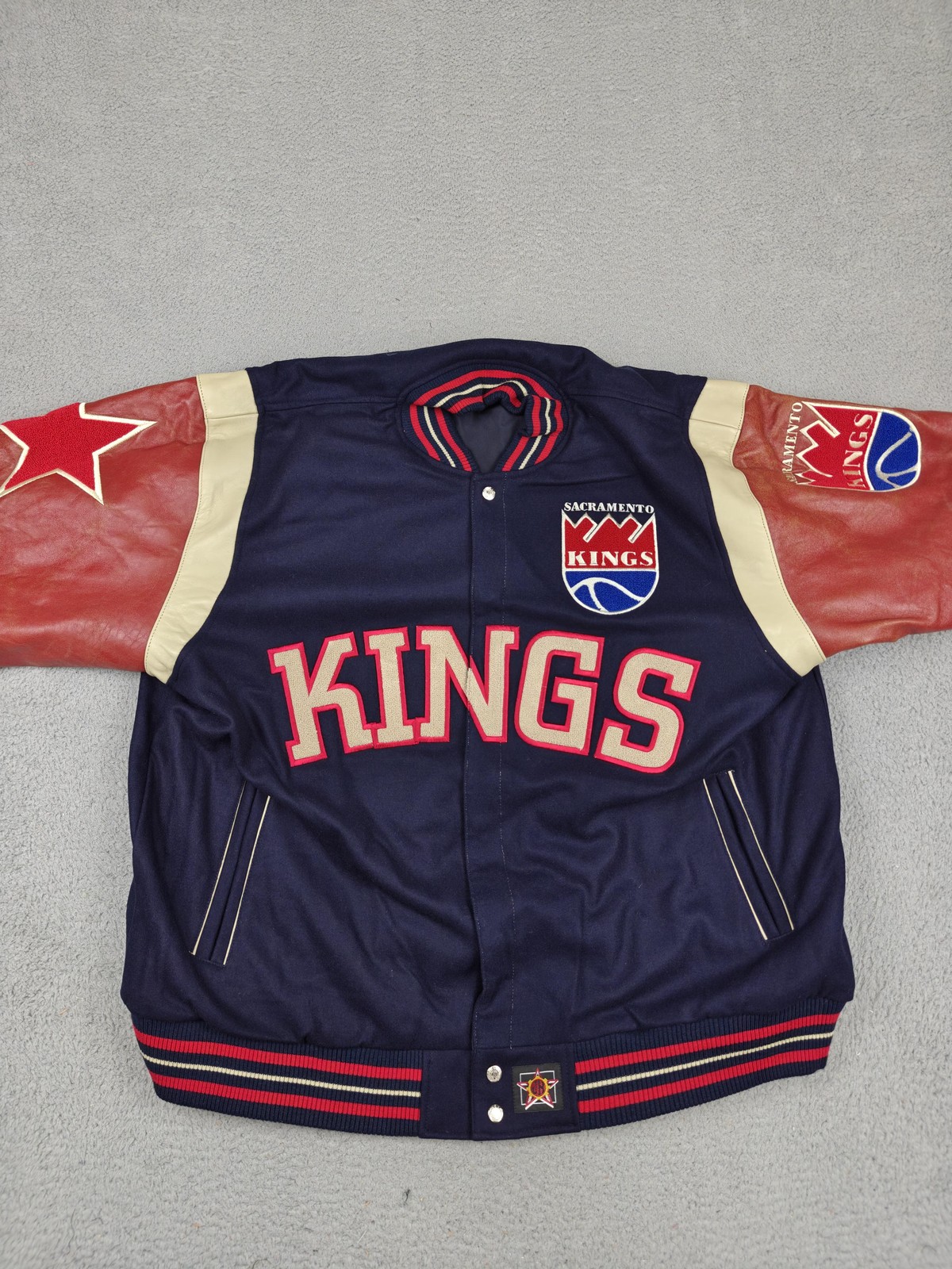 Sacramento Kings Jacket Mens 4XL Blue NBA Reversible Hardwood Classics JH Design