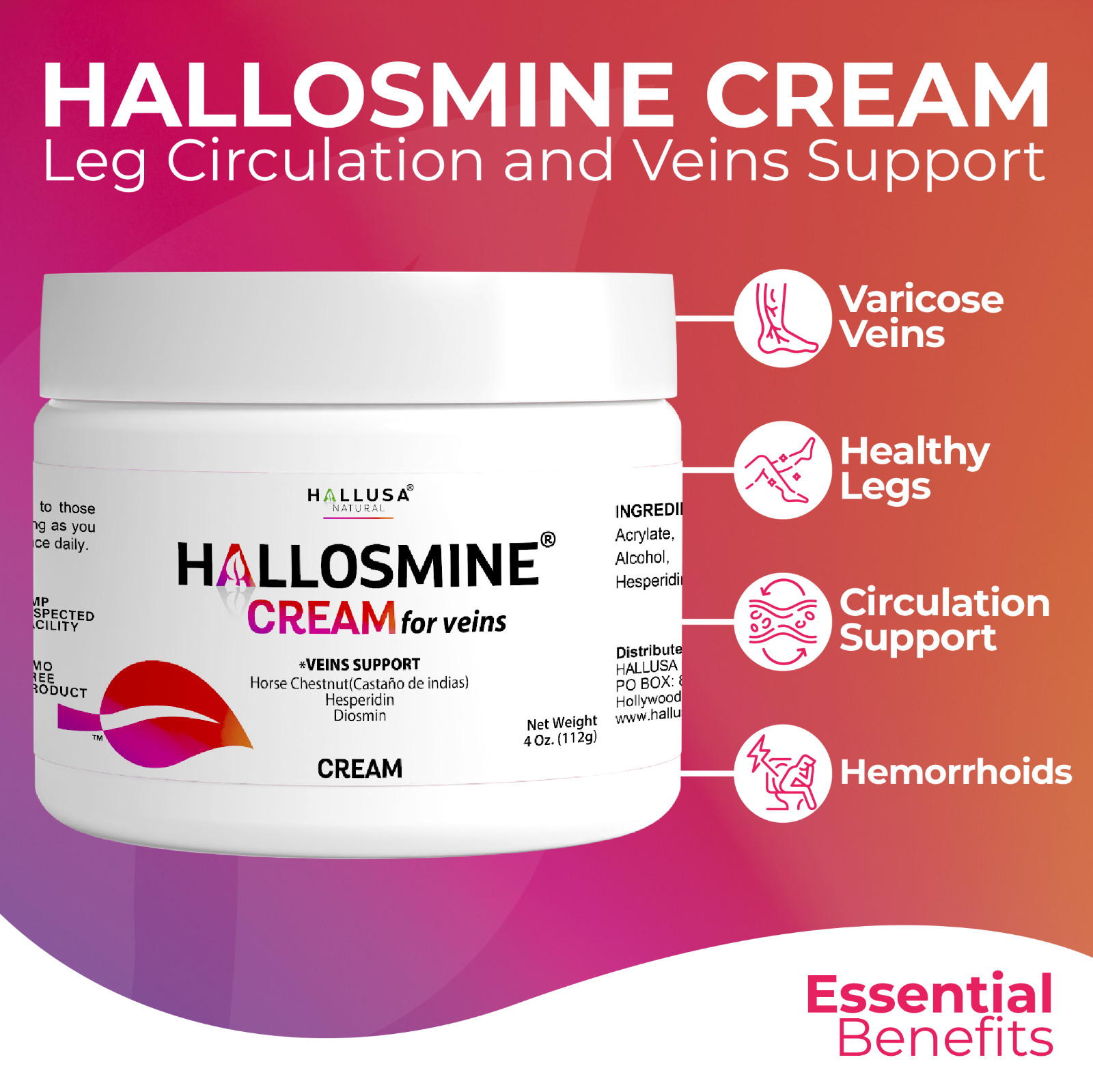 Varicose Veins Treatment for Legs | Varicose Veins Cream for Pain Relief | 4oz