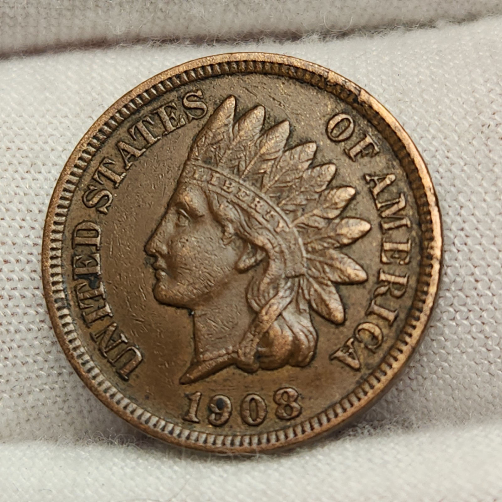 1908 S Indian Head Penny Cent 1c XF EF Extra Fine Key Date Brown US Coin ICaCk
