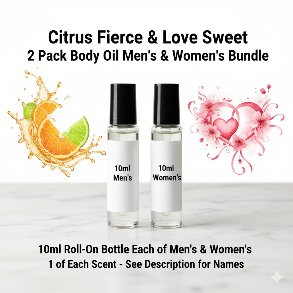 Citrus Fierce & Love Sweet 2 Pack 10ML RollOn Perfume Body Oil Bundle Citrus Fierce & Love Sweet 2 Pack 10ML RollOn Perfume Body Oil Bundle