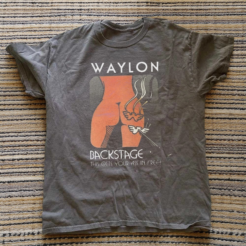 Waylon Jennings Backstage Pass Outlaw Country Music Fan Tee