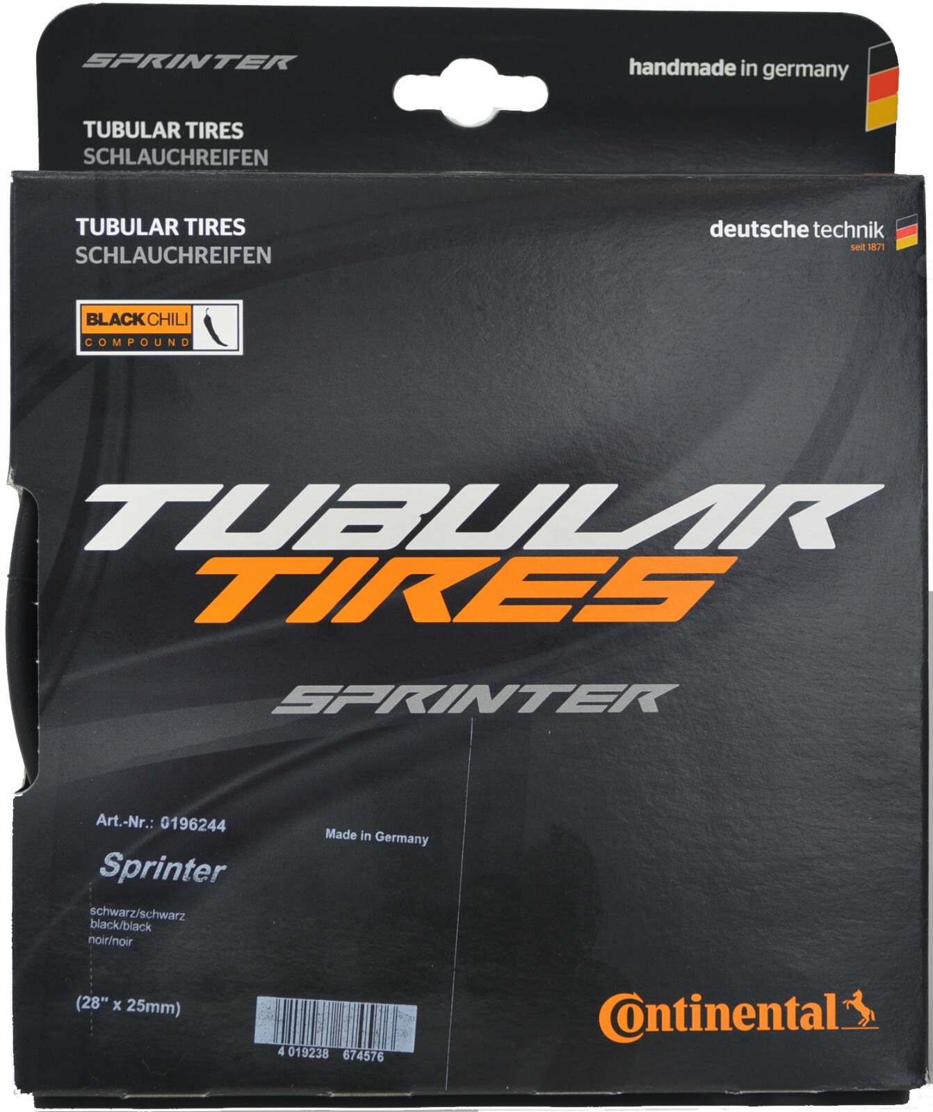 NEW CONTINENTAL SPRINTER Tubular Road Tire Black Chili 700x25mm (700c/28 NEW CONTINENTAL SPRINTER Tubular Road Tire Black Chili 700x25mm (700c/28