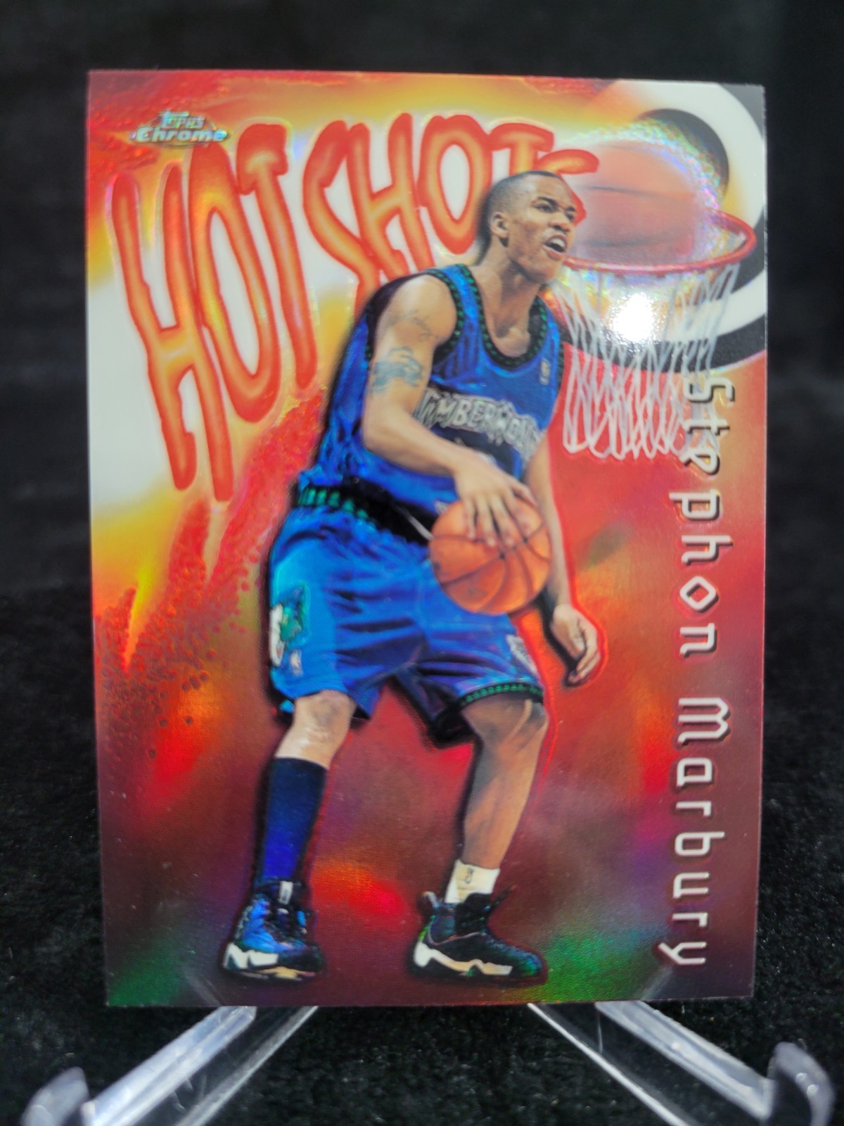 1997-98 Topps-Season's Best Hot Shots #29 Stephon Marbury REFRACTOR EX-NM 1997-98 Topps-Season's Best Hot Shots #29 Stephon Marbury REFRACTOR EX-NM