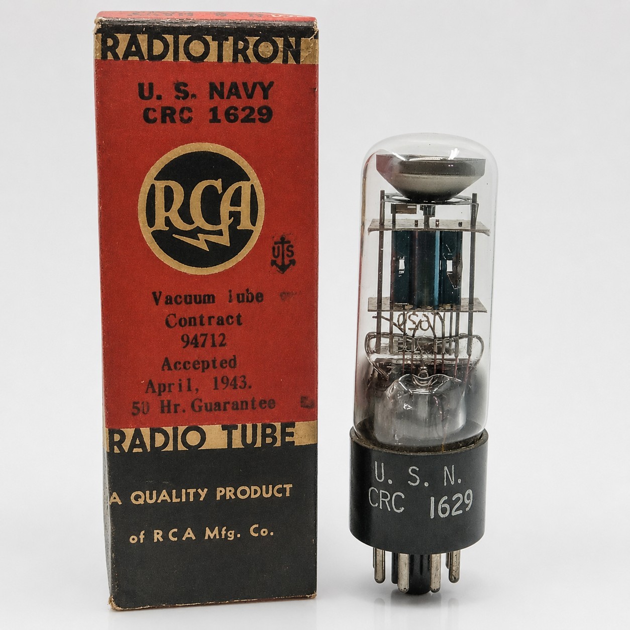 NOS 1943 RCA CRC 1629 VT-138 US Navy Magic Eye Tube Hickok Tested Bright