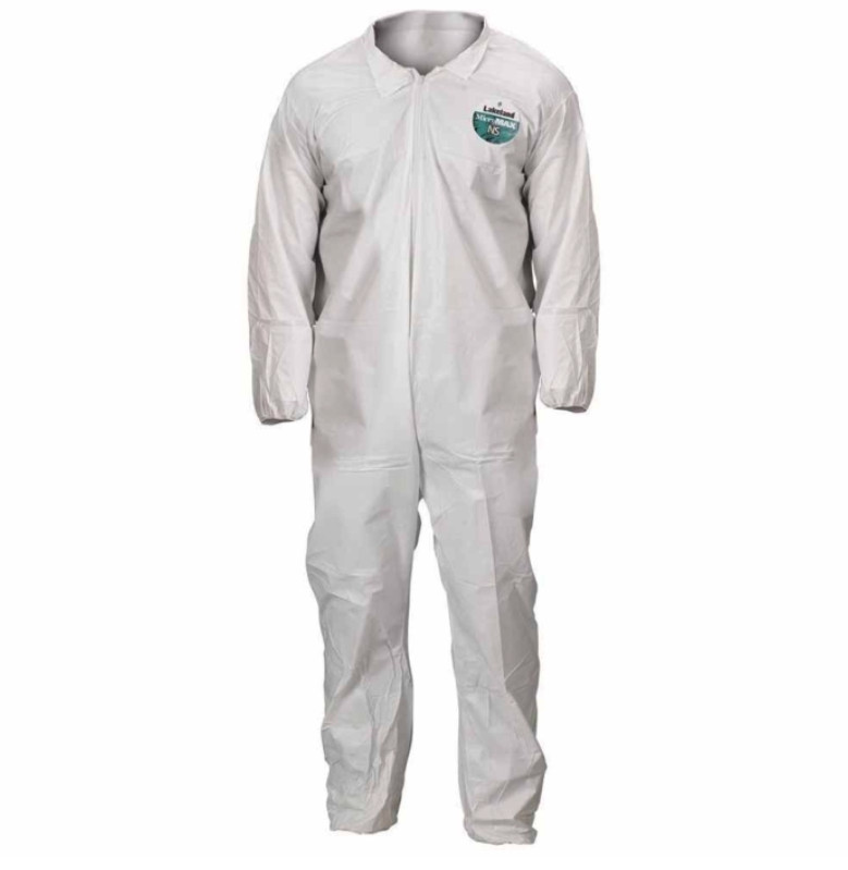 QTY 25 LAKELAND White TYVEK Set Sleeve Coverall Collar No Elastic CTL01412 4XL QTY 25 LAKELAND White TYVEK Set Sleeve Coverall Collar No Elastic CTL01412 4XL
