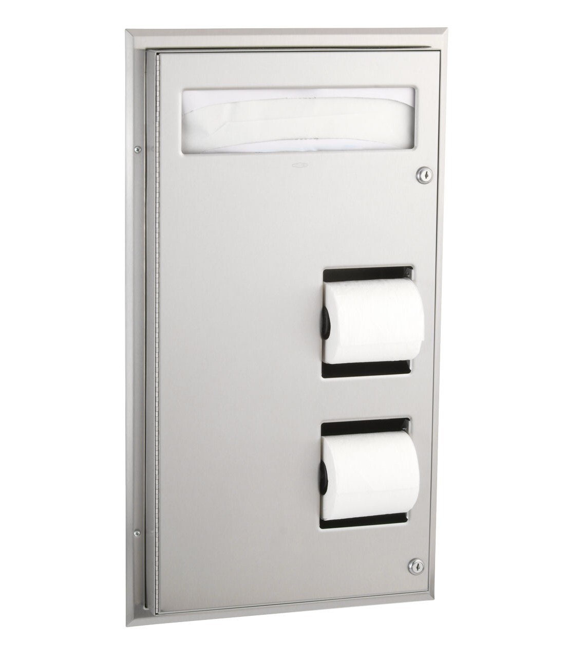 Bobrick B-347 ClassicSeries Partition Mounted Seat Cover Dispenser and Toilet Bobrick B-347 ClassicSeries Partition Mounted Seat Cover Dispenser and Toilet