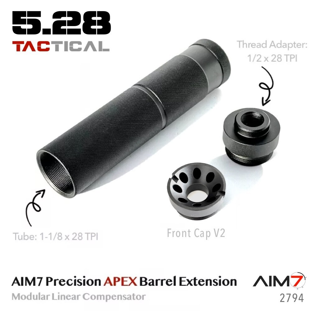AIM7 Precision APEX-1228C Modular Linear Compensator Muzzle Brake 1/2x28 223 556