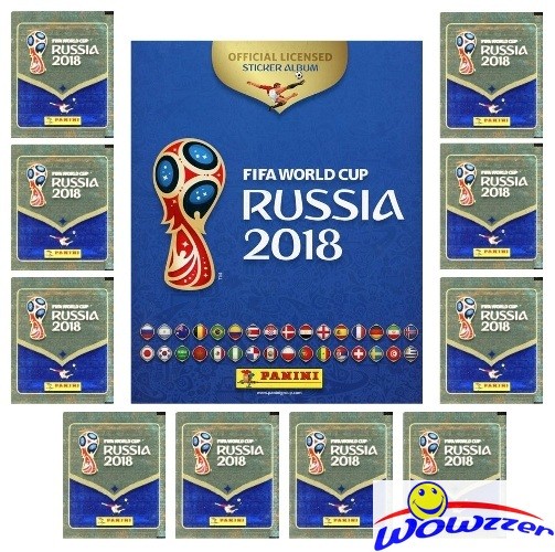 2018 Panini World Cup Russia Collector Package-10 Packs+80 Page Album-50 Sticker