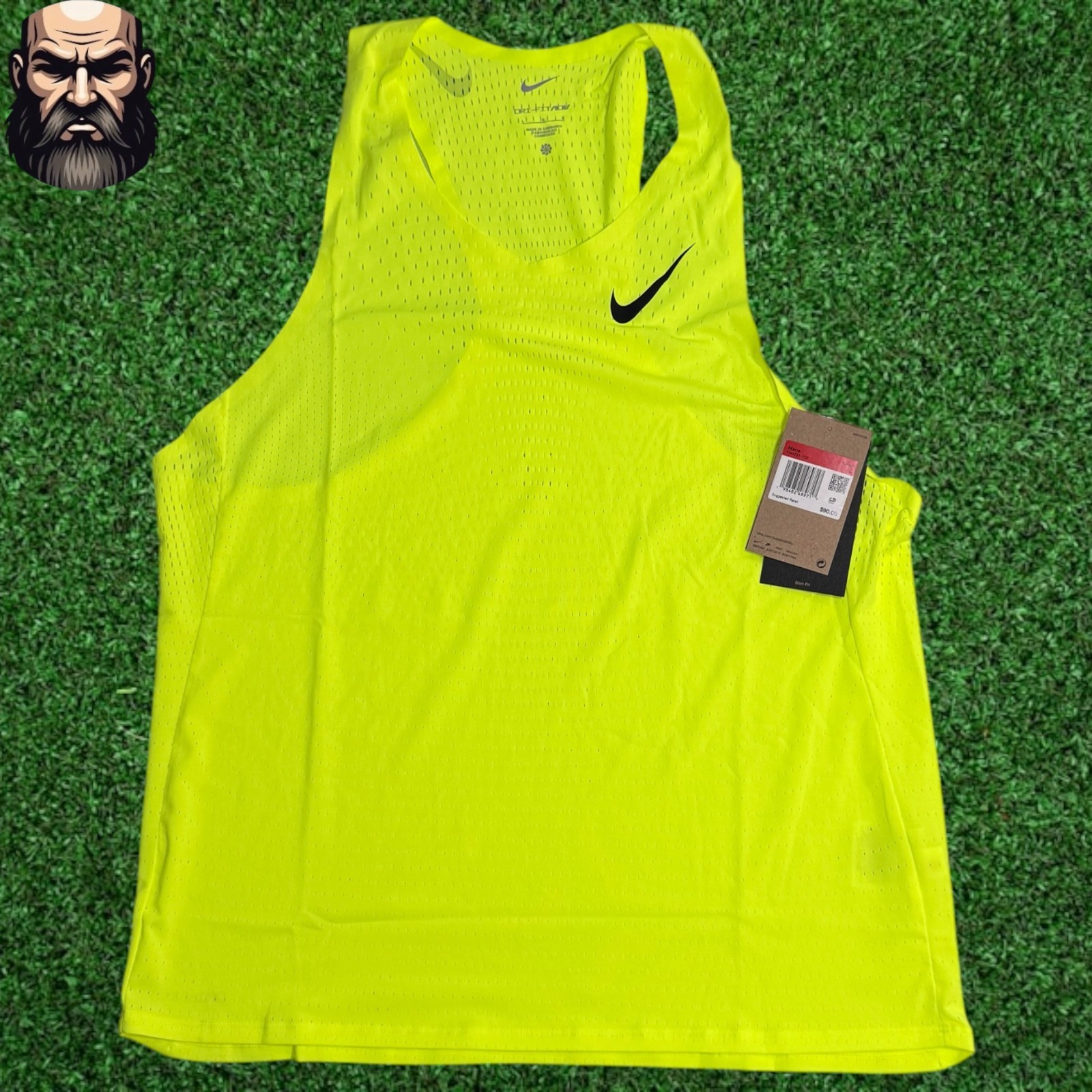 Nike AeroSwift Dri-FIT ADV Running Singlet Volt Shock FN4231-702 Men\'s Size L