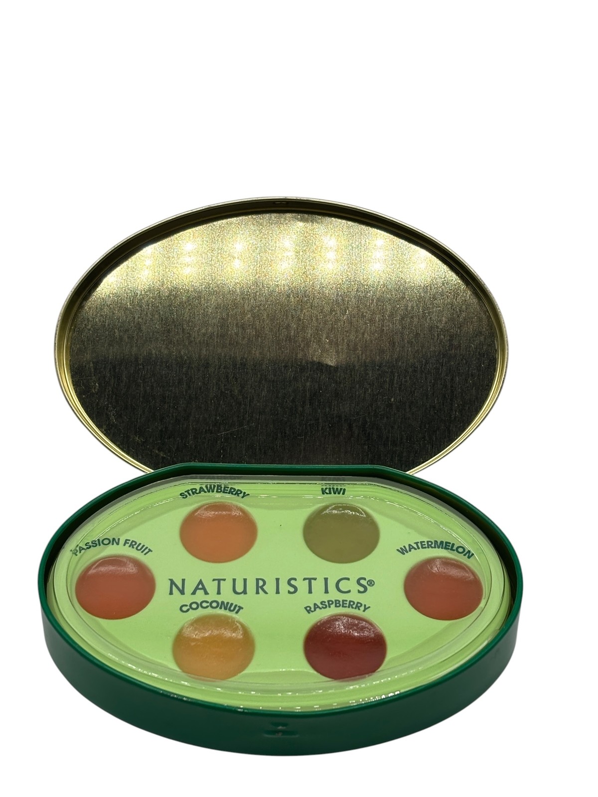 Vintage 1997 Naturistics Lip Treats Natural Fruit Flavor Lip Gloss Balm Tin NOS